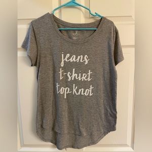Oversized Belle Sky, Grey Tee, Size Small,